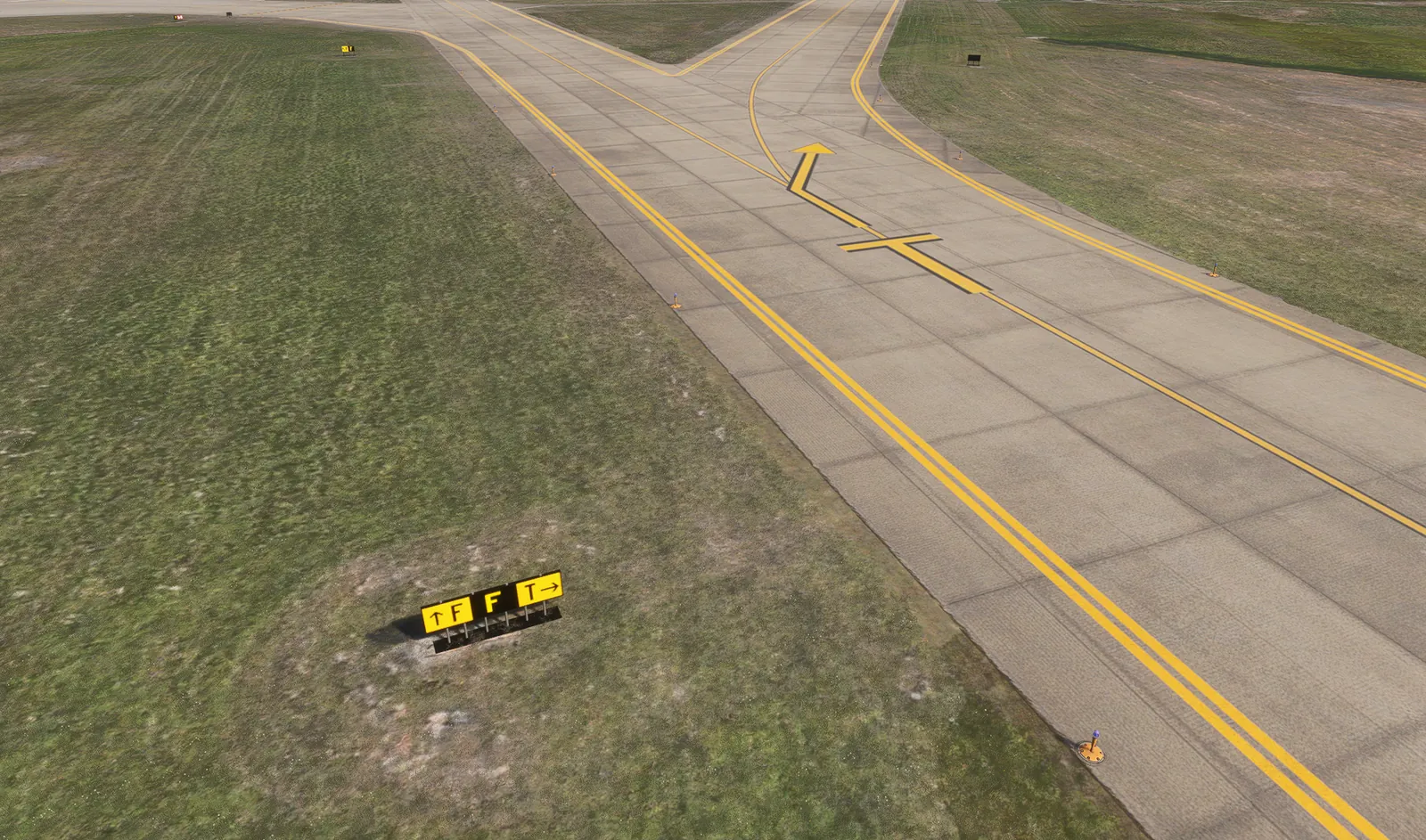 Taxiway signage on the twin