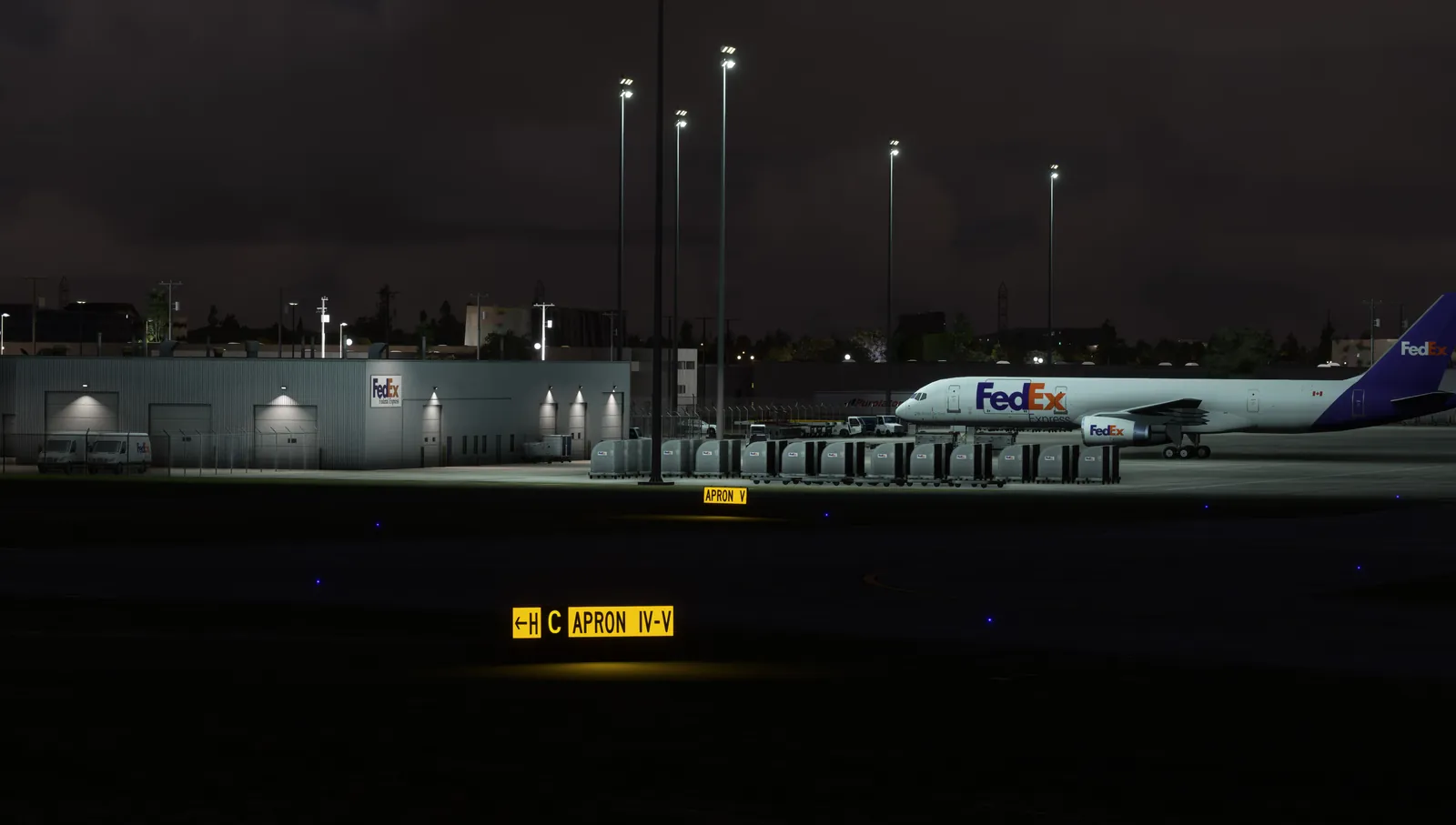 Cargo apron at night, Winnipeg